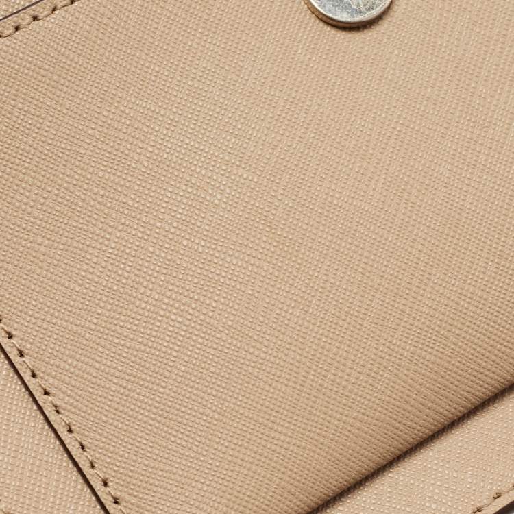 Pre Owned DKNY Beige Leather Flap Chain Crossbody Bag