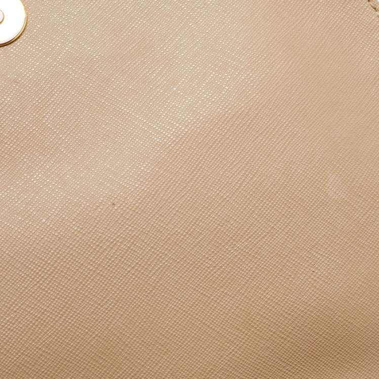 Pre Owned DKNY Beige Lizard Embossed Leather Logo Shoulder Bag