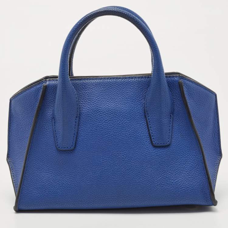 مملوكة مسبقًا DKNY Blue Leather Chelsea Satchel