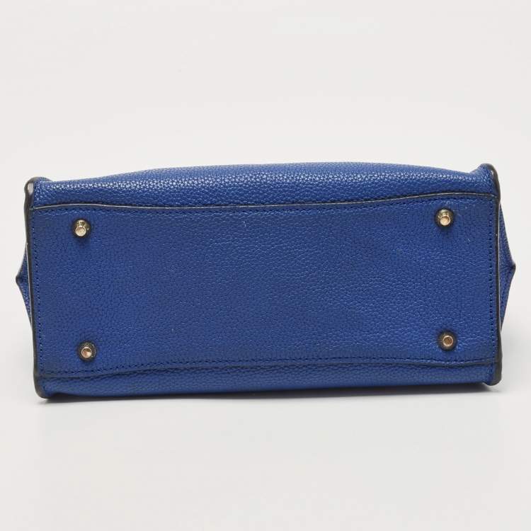 مملوكة مسبقًا DKNY Blue Leather Chelsea Satchel