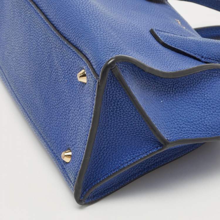 مملوكة مسبقًا DKNY Blue Leather Chelsea Satchel