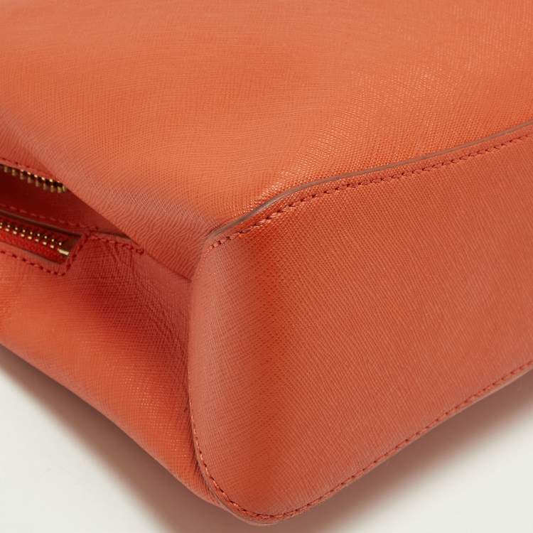 Pre Owned DKNY Orange Leather Crossbody Bag