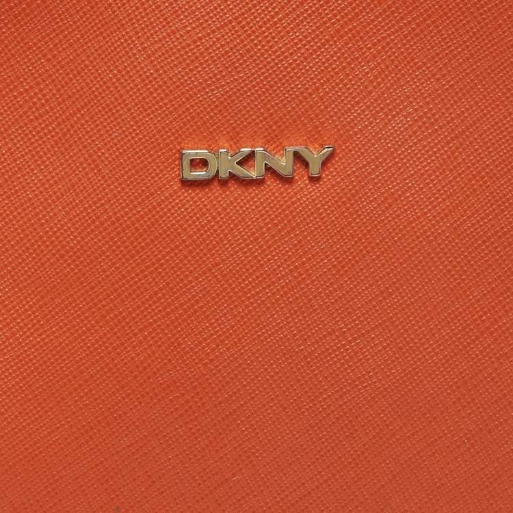 Pre Owned DKNY Orange Leather Crossbody Bag