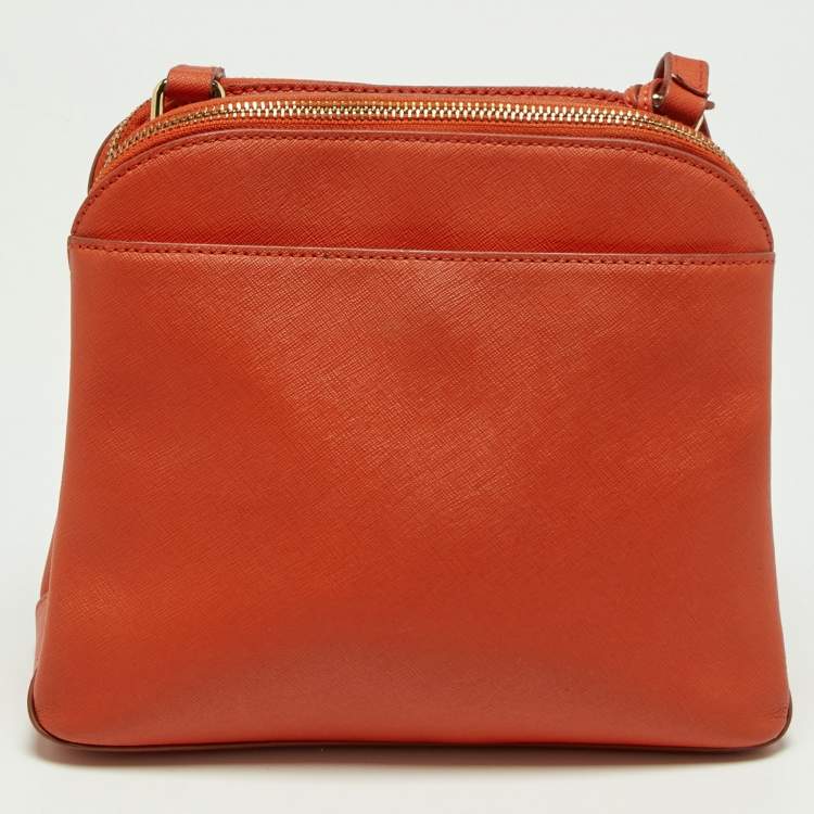 Pre Owned DKNY Orange Leather Crossbody Bag