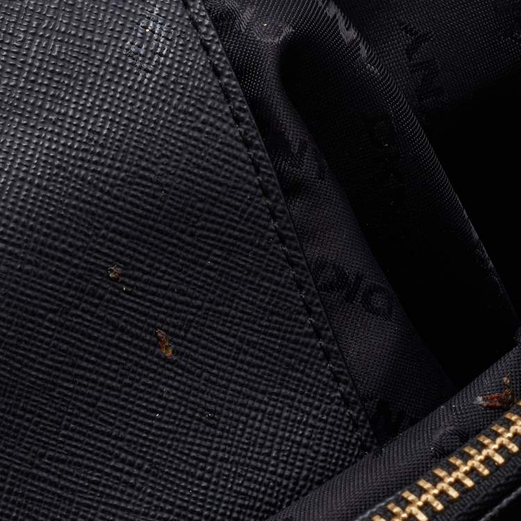 Pre Owned DKNY Black Leather Beekman French Whipstitch Trim Tote