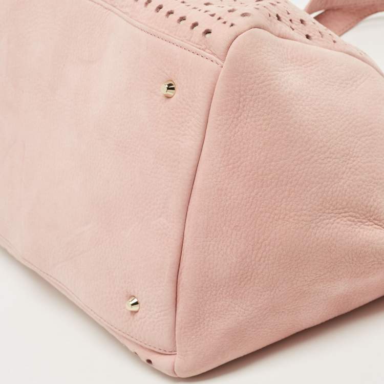 Pre Owned DKNY Pink Perforated Nubuck Tote