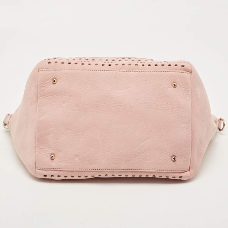 Pre Owned DKNY Pink Perforated Nubuck Tote