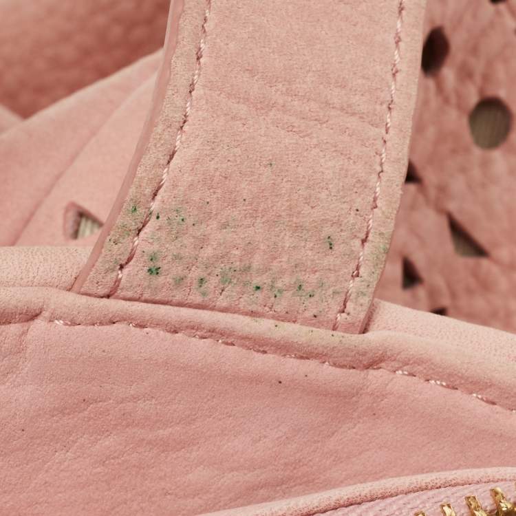 Pre Owned DKNY Pink Perforated Nubuck Tote