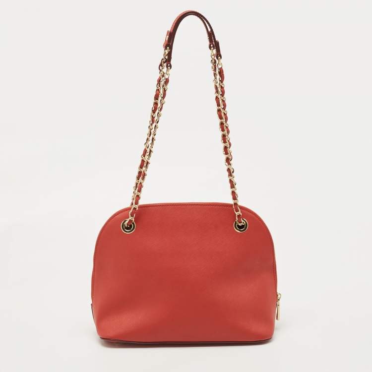 مملوكة مسبقًا DKNY Red Leather Dome Shoulder Bag