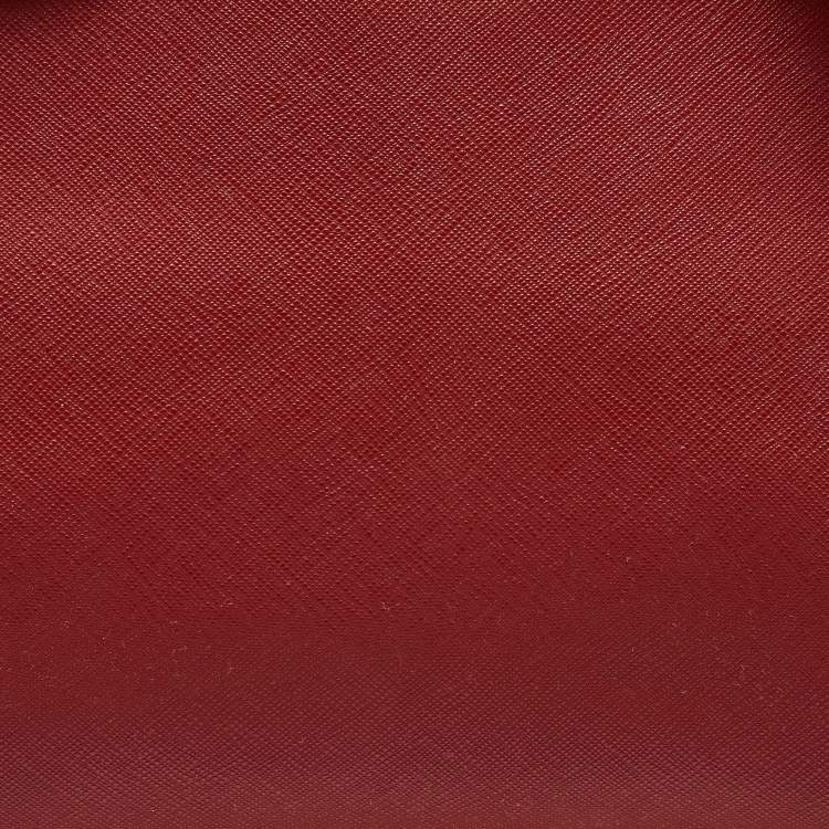 Pre Owned DKNY Red Leather Bryant Park Double Zip Shopper Tote