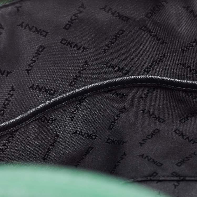 Pre Owned Dkny Green Leather Double Zip Satchel