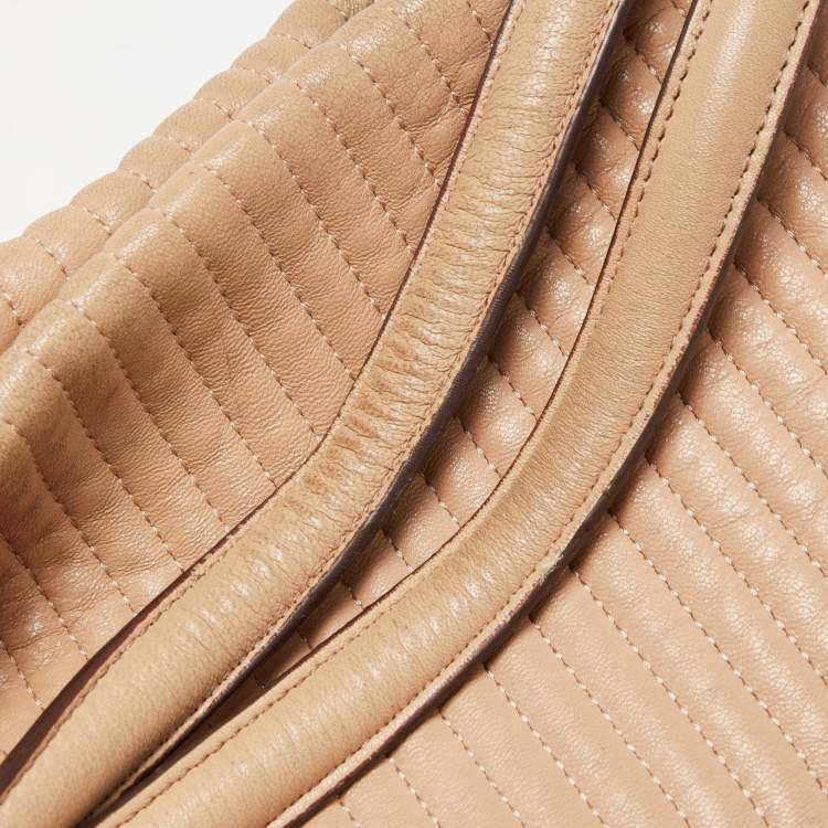 Pre Owned DKNY Beige Quilted Leather Chain Tote