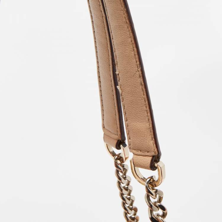 Pre Owned DKNY Beige Quilted Leather Chain Tote