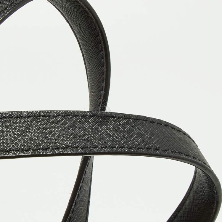 Pre Owned DKNY Black Signature Canvas and Leather Zip Side Shopper Tote