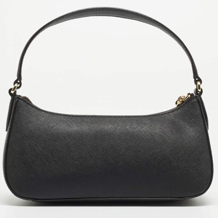 Pre Owned DKNY Black Leather Carol Baguette Bag