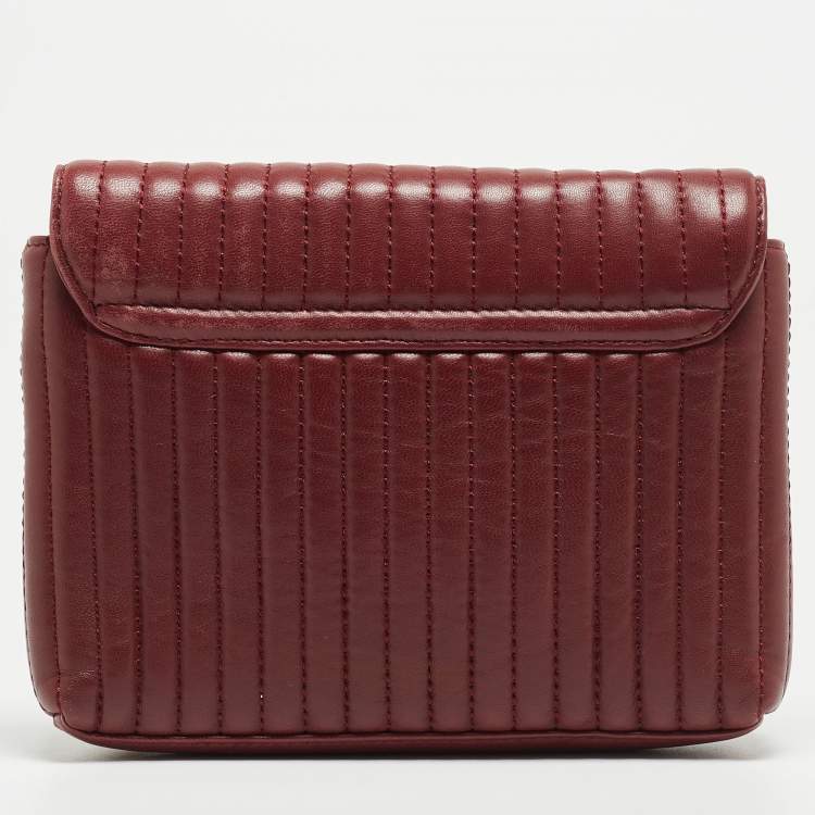 Pre Owned Dkny Burgundy Quilted Leather Gansevoort Crossbody Bag
