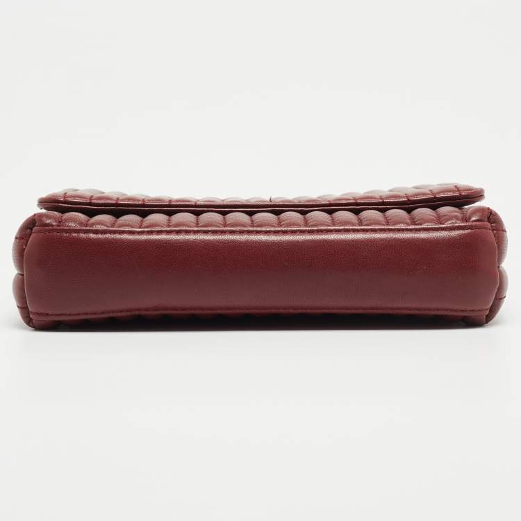 Pre Owned Dkny Burgundy Quilted Leather Gansevoort Crossbody Bag