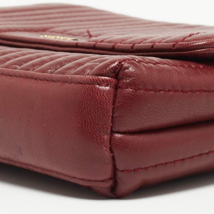 Pre Owned Dkny Burgundy Quilted Leather Gansevoort Crossbody Bag