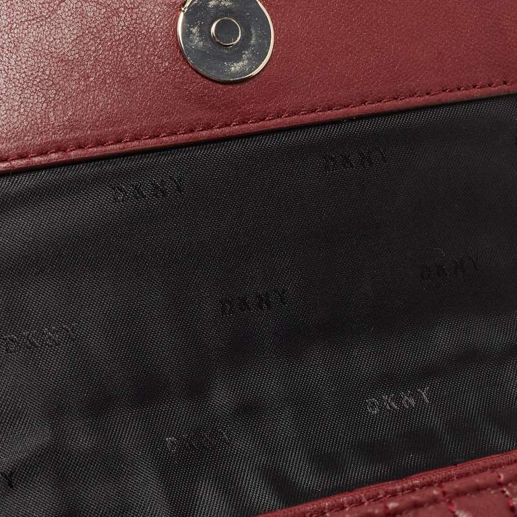 Pre Owned Dkny Burgundy Quilted Leather Gansevoort Crossbody Bag