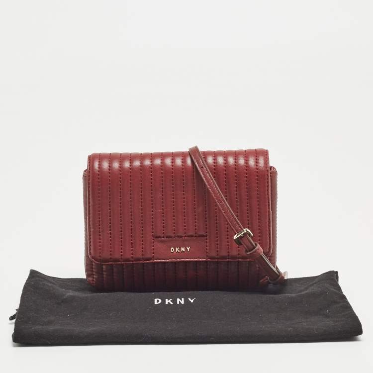 Pre Owned Dkny Burgundy Quilted Leather Gansevoort Crossbody Bag