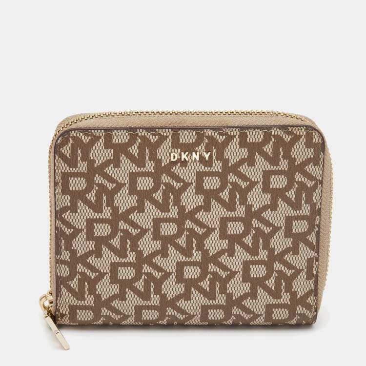 DKNY black monogram print logo bryant french purse wallet - Labels Most  Wanted