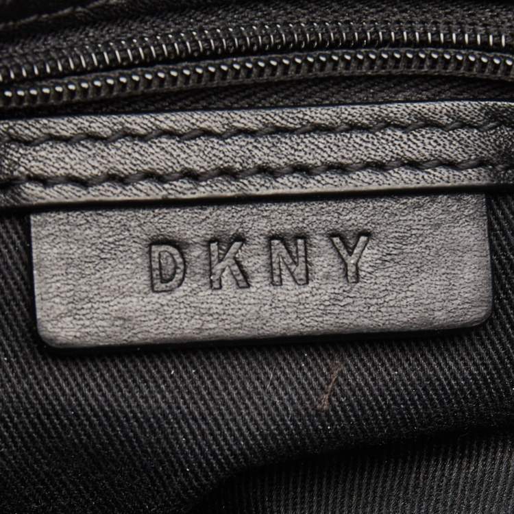 Pre Owned Dkny Navy Blue Leather Greenwich Top Handle Bag