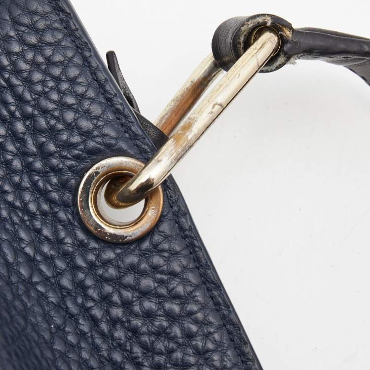Pre Owned Dkny Navy Blue Leather Greenwich Top Handle Bag
