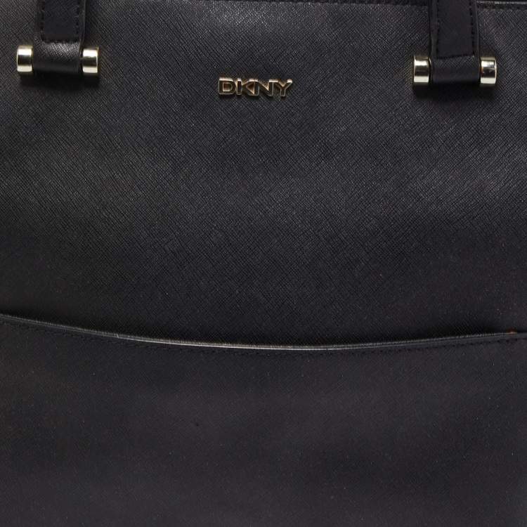 Pre Owned DKNY Black Leather Bryant Park Shopper Tote