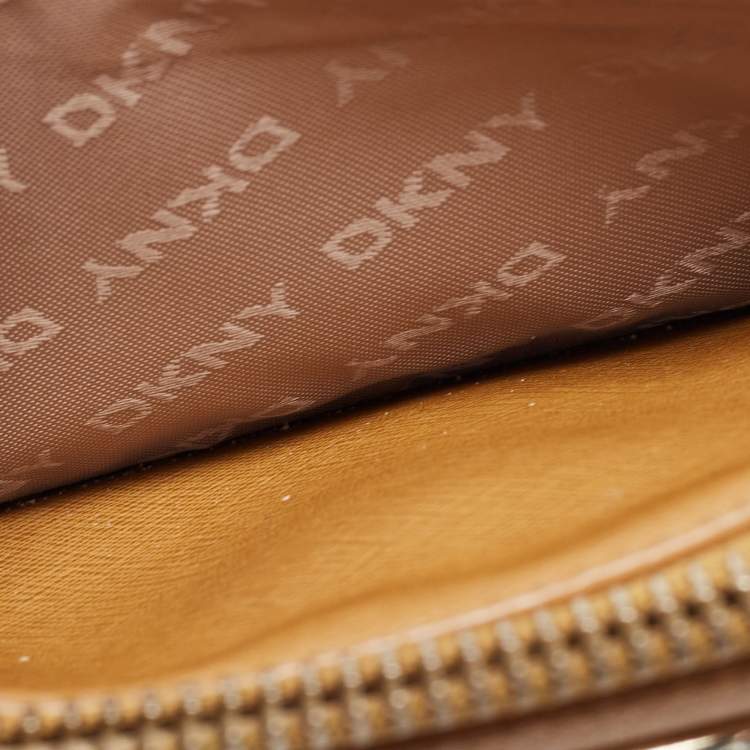 Pre Owned DKNY Tan Saffiano Leather Bryant Park Crossbody Bag