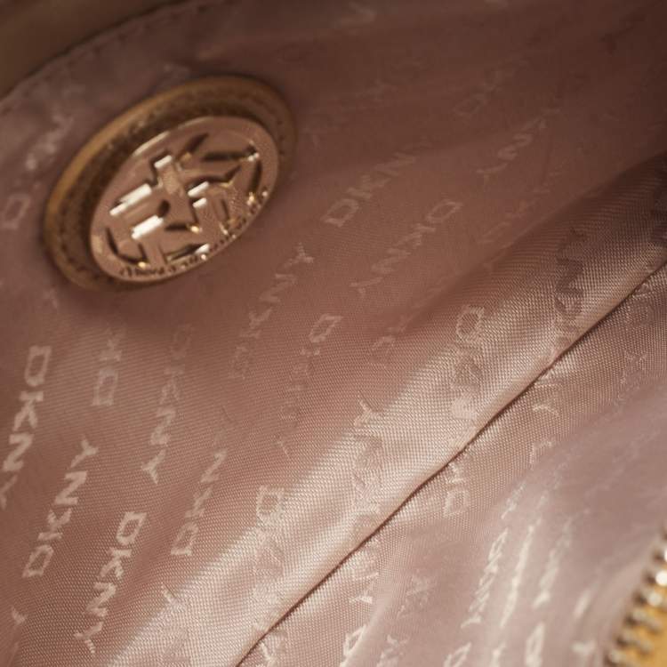 Pre Owned DKNY Tan Saffiano Leather Bryant Park Crossbody Bag