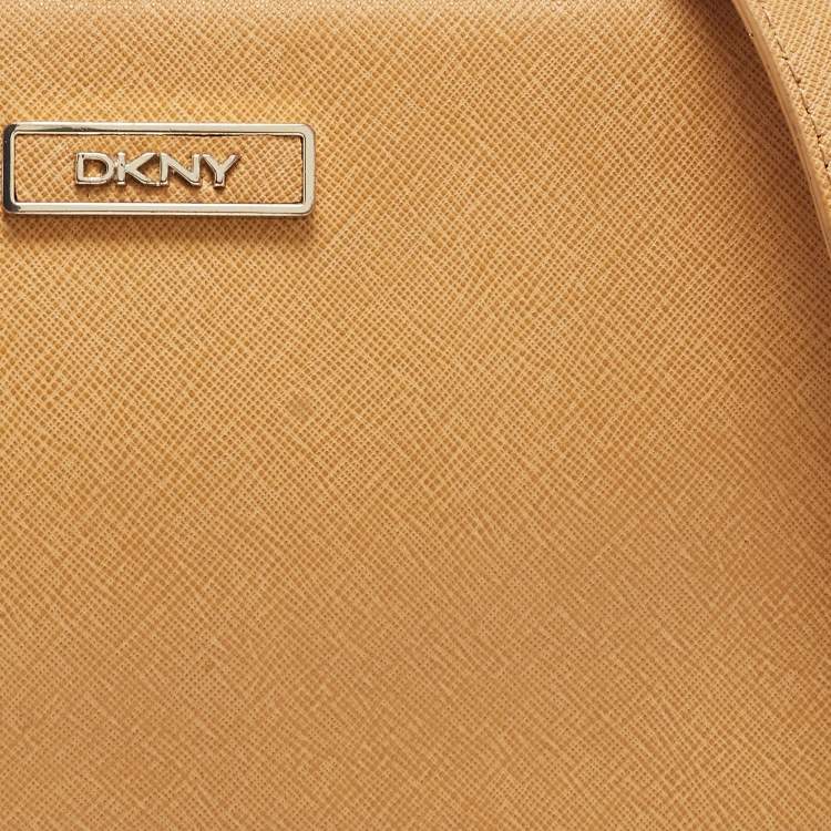 Pre Owned DKNY Tan Saffiano Leather Bryant Park Crossbody Bag