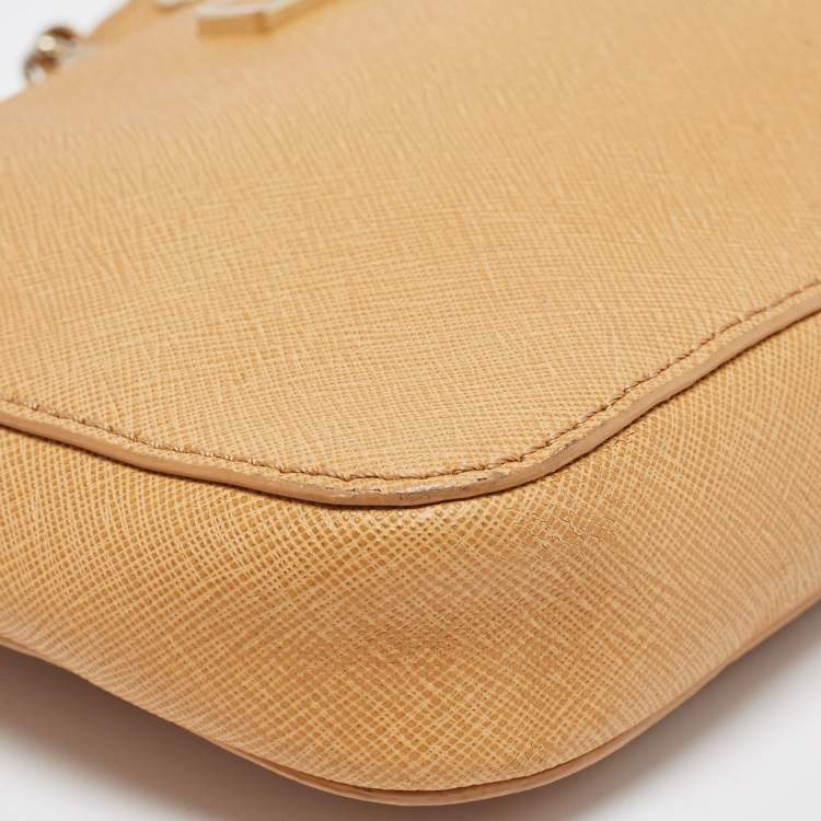 Pre Owned DKNY Tan Saffiano Leather Bryant Park Crossbody Bag