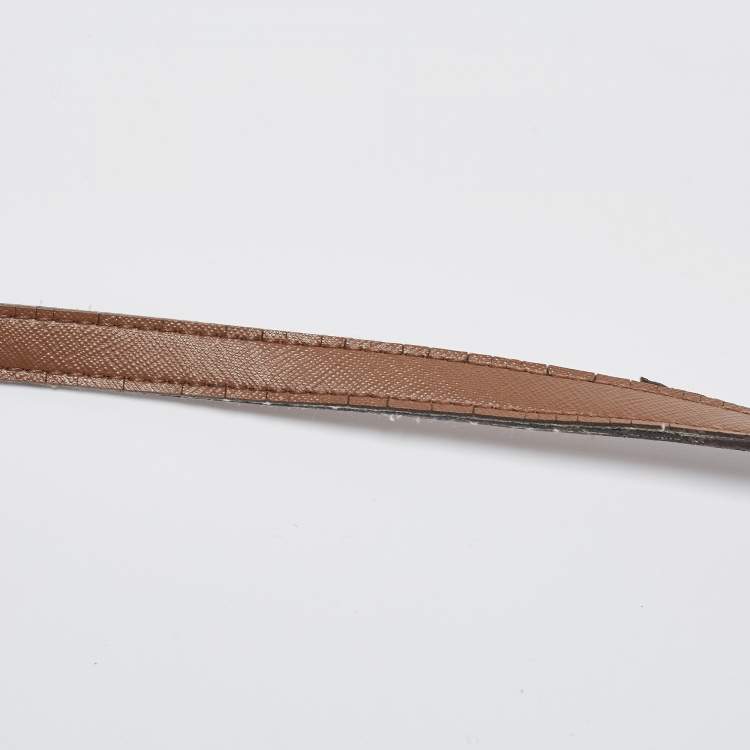 Pre Owned DKNY Brown Signature Coated Canvas and Leather Zip Messenger Bag