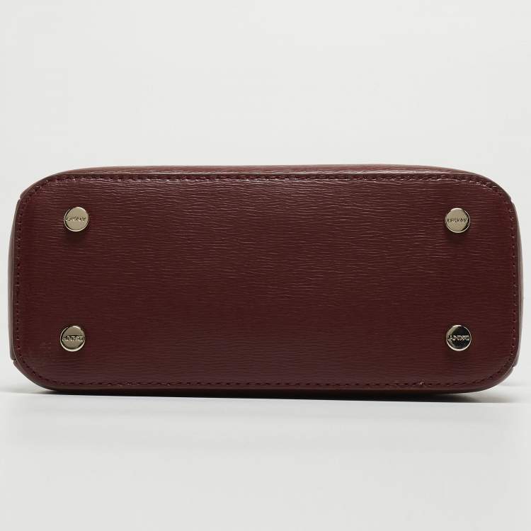 Pre Owned DKNY Burgundy Leather Paige Top Handle Bag
