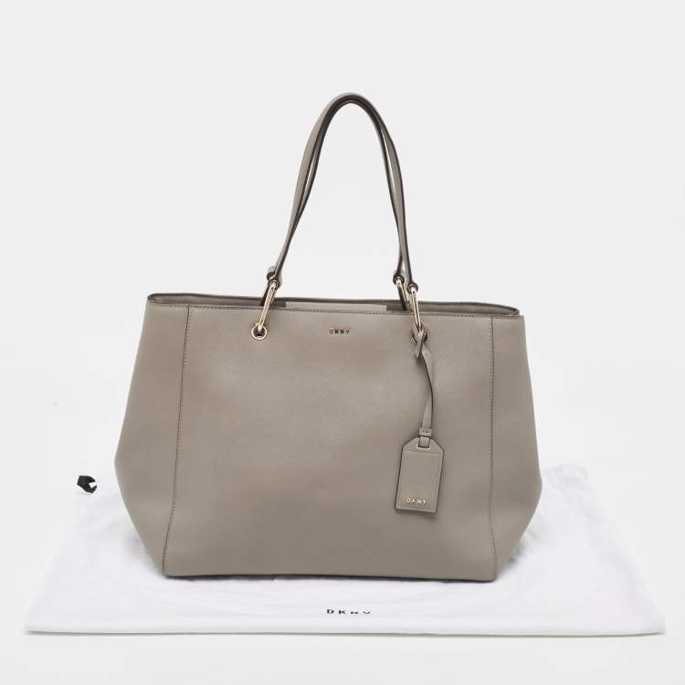 Pre Owned DKNY Grey Leather Bryant Park Tote