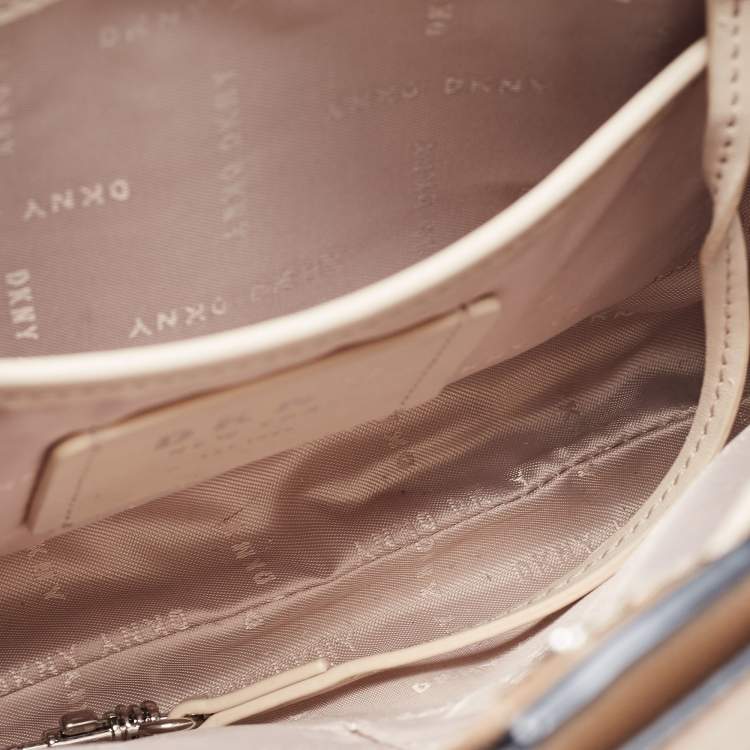 Pre Owned DKNY Beige Leather Sullivan Top Handle Bag