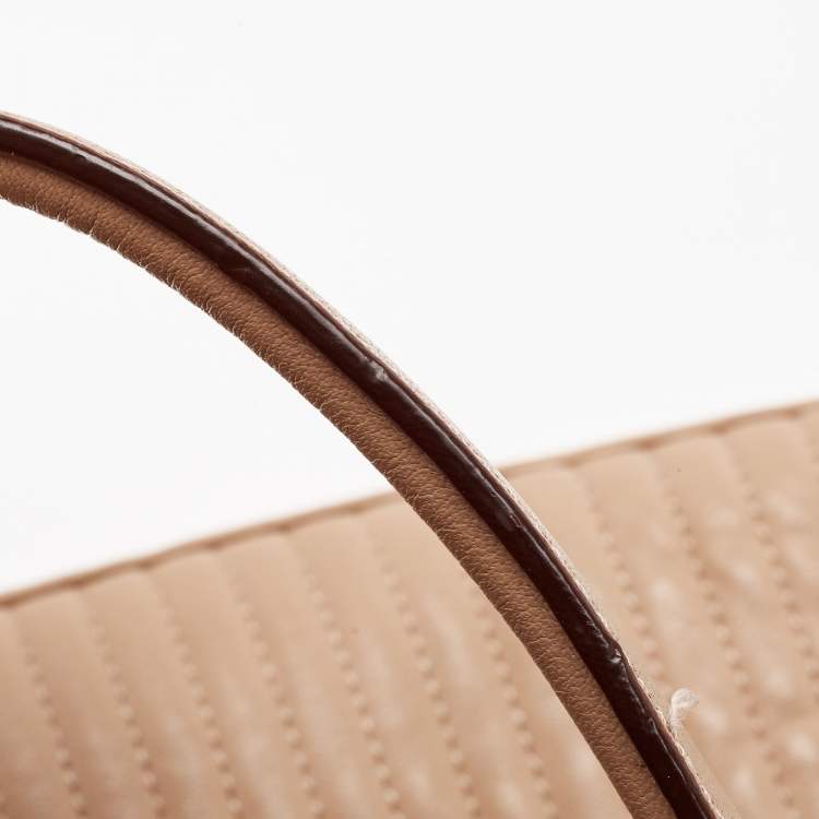 Pre Owned DKNY Beige Quilted Leather Chain Tote