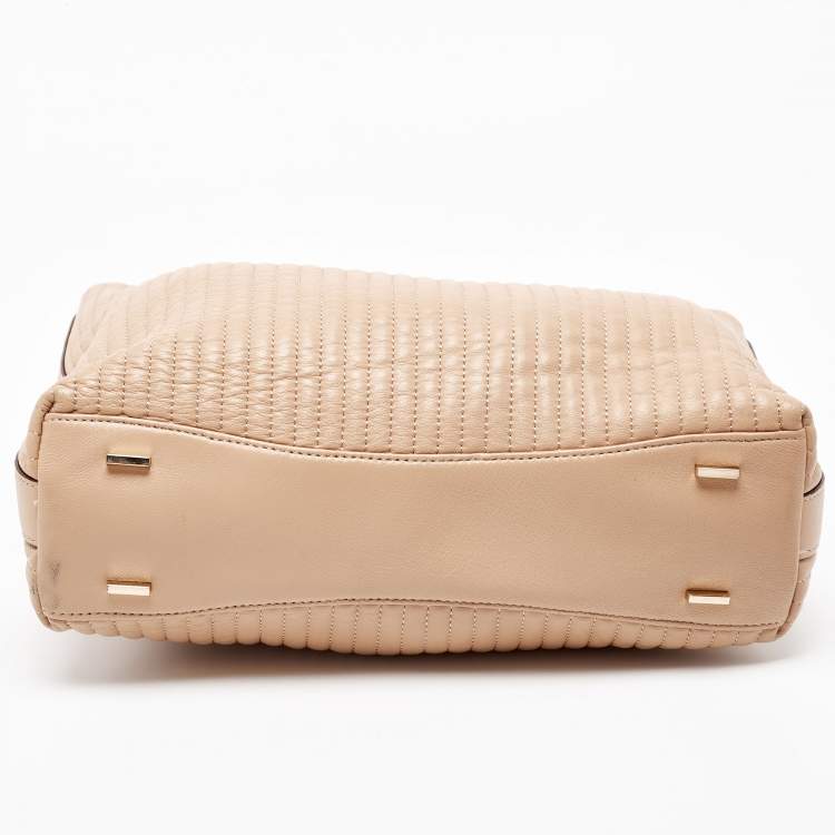 Pre Owned DKNY Beige Quilted Leather Chain Tote