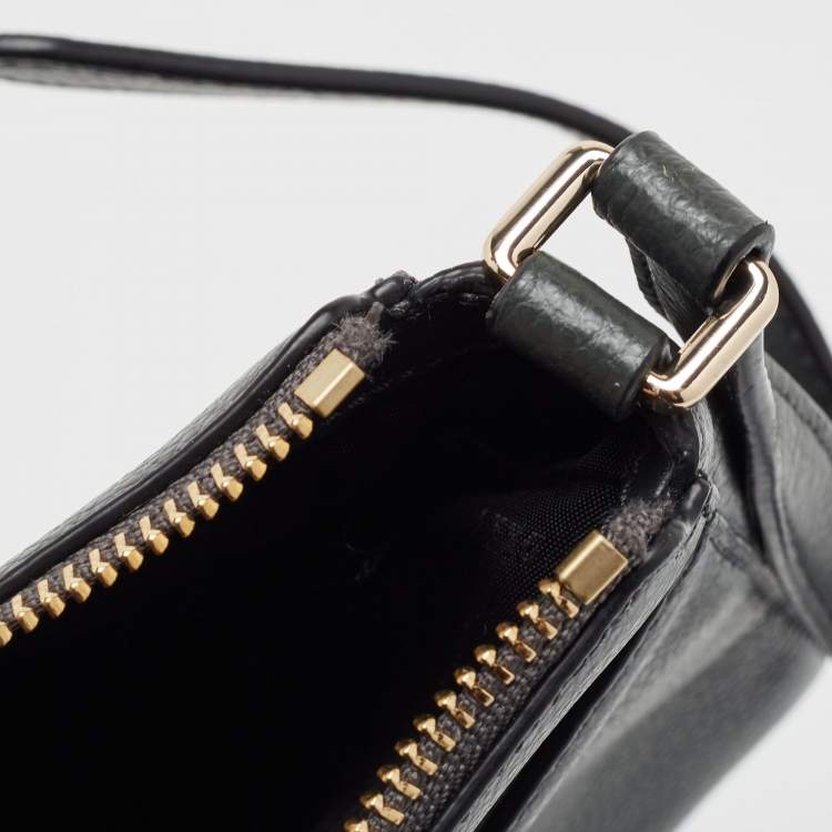 Pre Owned DKNY Dark Grey Leather Ellisa Messenger Bag