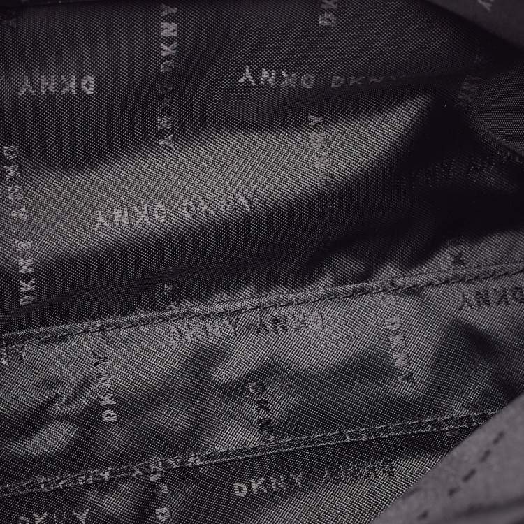 Pre Owned DKNY Dark Grey Leather Ellisa Messenger Bag