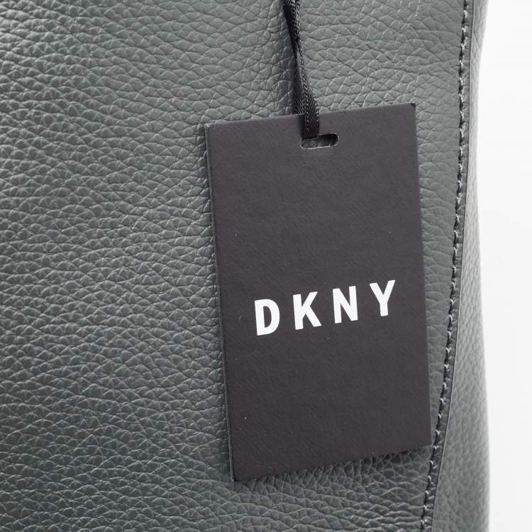 Pre Owned DKNY Dark Grey Leather Ellisa Messenger Bag