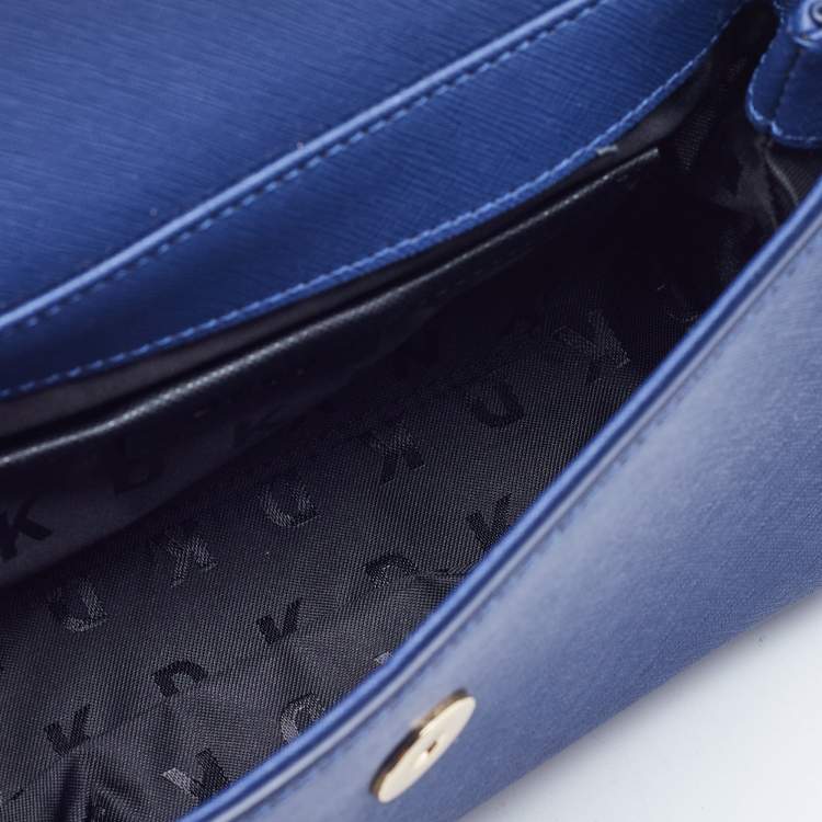 Pre Owned DKNY Blue Saffiano Leather Top Handle Bag