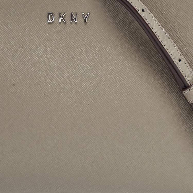 Pre Owned DKNY Grey Leather Bryant Dome Crossbody Bag