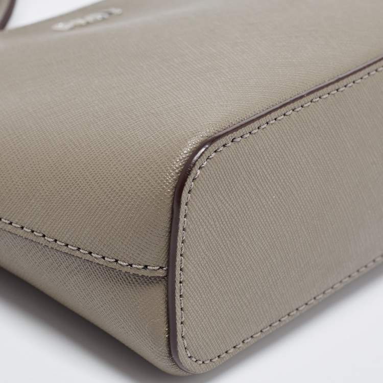 Pre Owned DKNY Grey Leather Bryant Dome Crossbody Bag