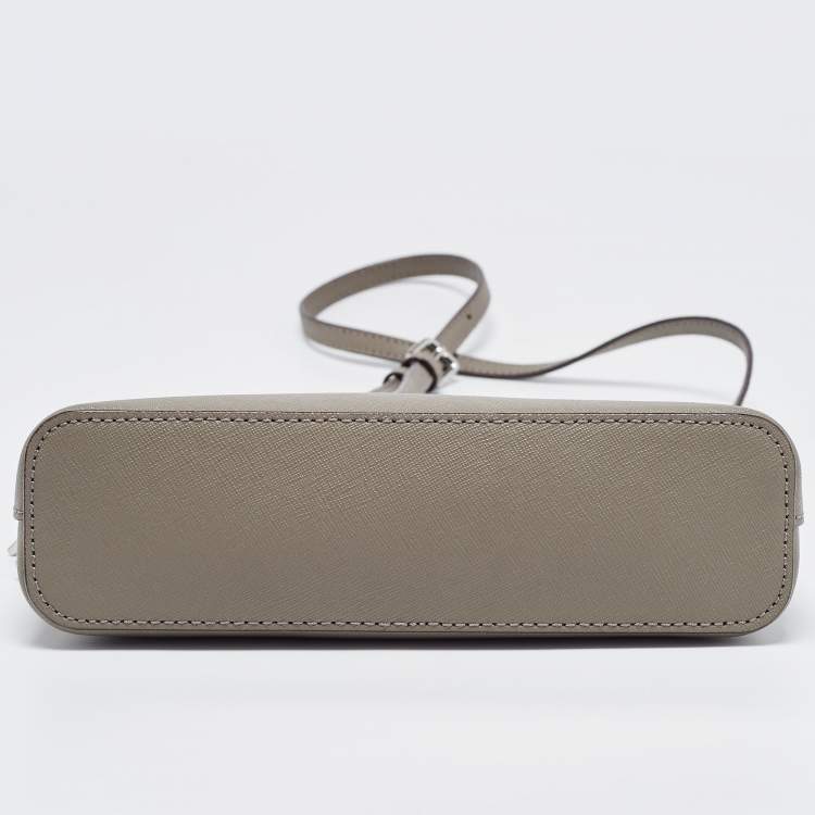 Pre Owned DKNY Grey Leather Bryant Dome Crossbody Bag