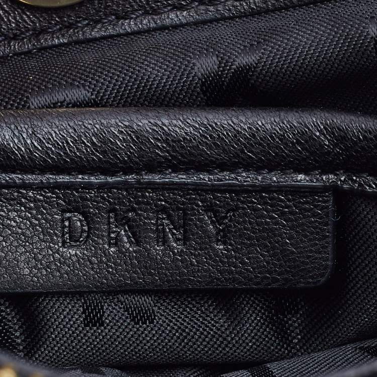 Pre Owned DKNY Black Quilted Leather Crossbody Bag