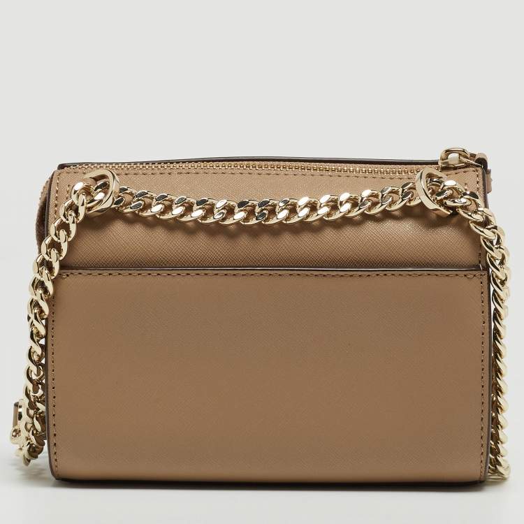 Pre Owned DKNY Beige Leather Crossbody Bag