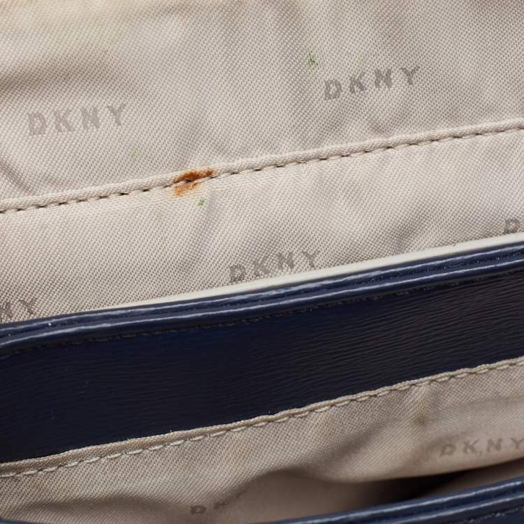 Pre Owned DKNY Blue Leather Paige Satchel