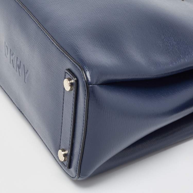Pre Owned DKNY Blue Leather Paige Satchel