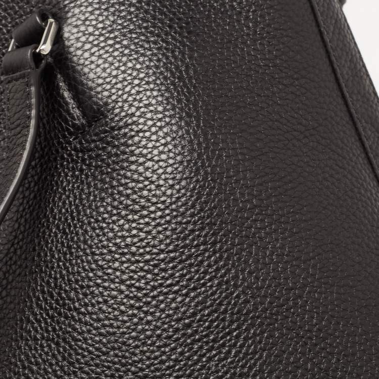 Pre Owned DKNY Black Leather Bryant Park Double Zip Shopper Tote